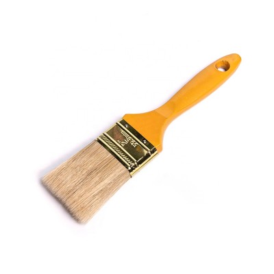 Professional 2 inch beavertail style pig bristle hard wooden handle wall painting brush paint