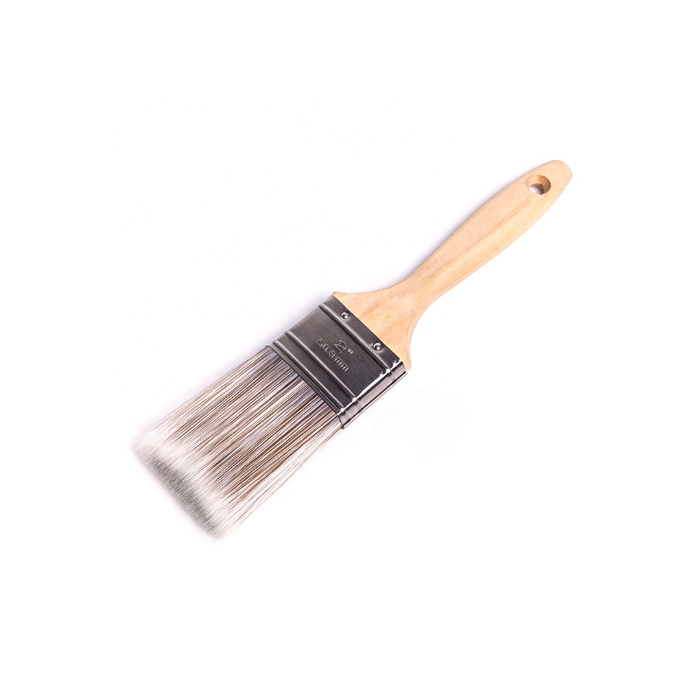 China Professional Beavertail Pbt Filaments Hard Wooden Handle Oil Wall Paint Brush Machine For Painting